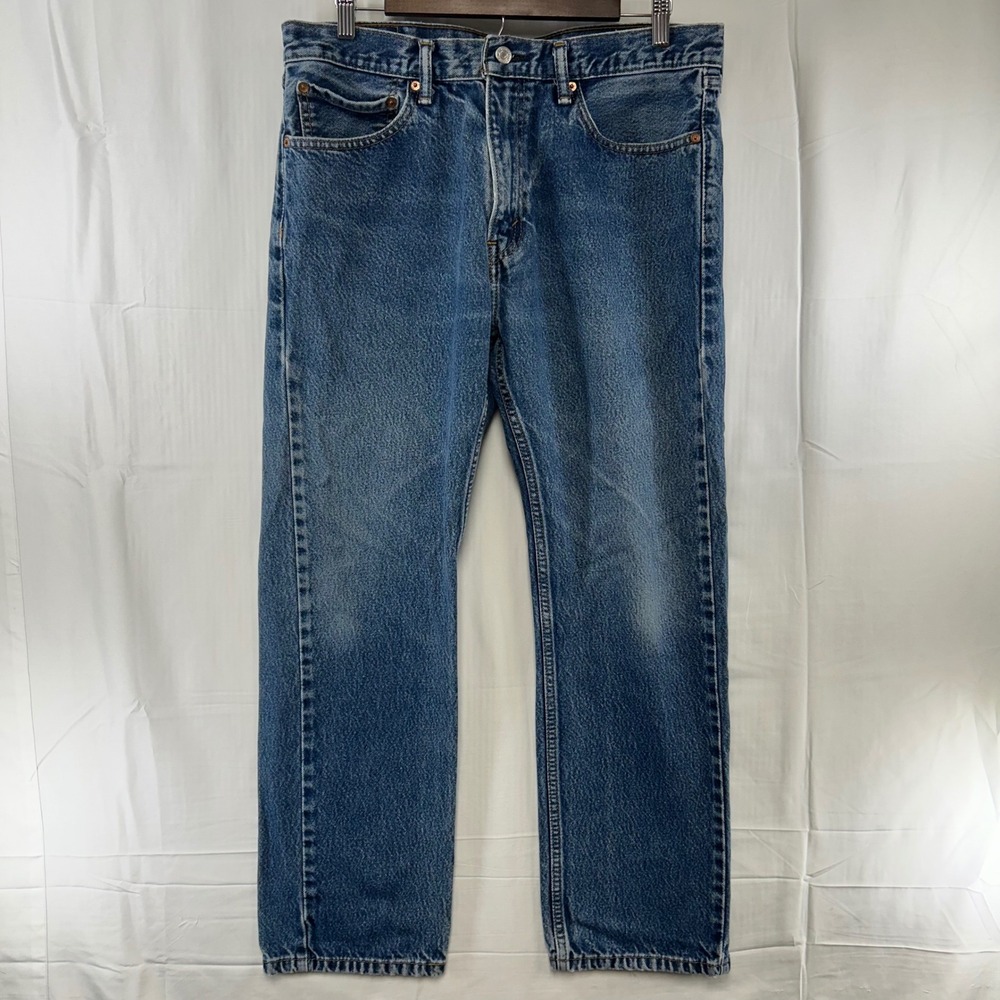Levi's 505 Regular Fit Jeans Mens 35x30 Blue Denim Straight Leg Zip Fly